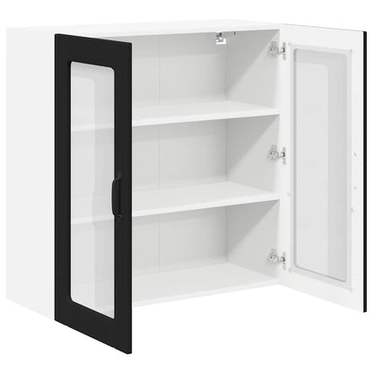 Keukenkast aan de muur Zwart 80 x 31 x 80 cm Bewerkt hout