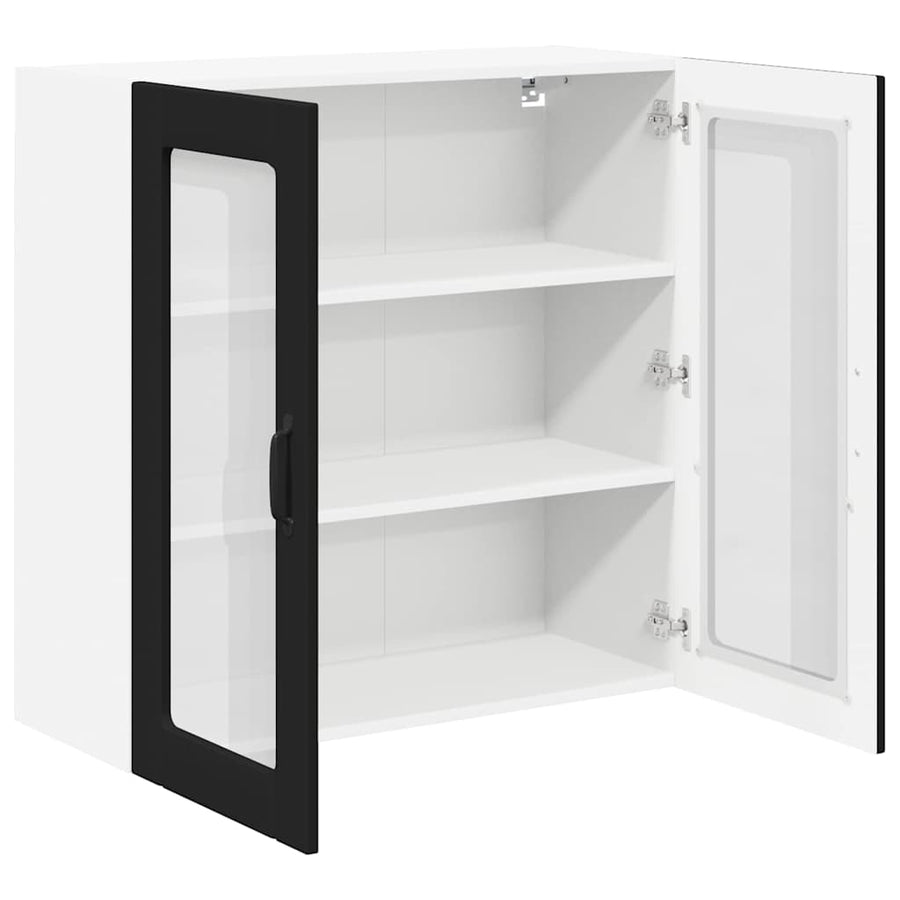Keukenkast aan de muur Zwart 80 x 31 x 80 cm Bewerkt hout