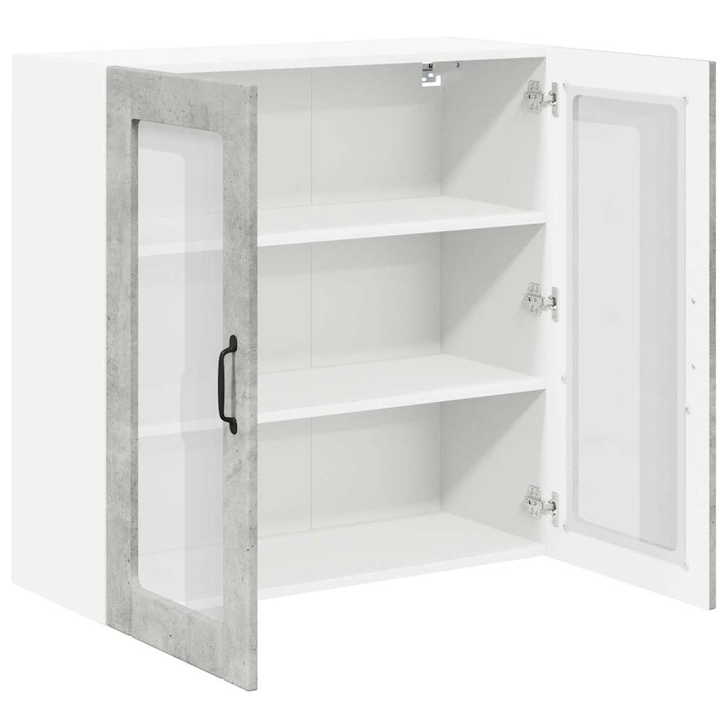 Keukenkast aan de muur Beton Grijs 80 x 31 x 80 cm Bewerkt hout