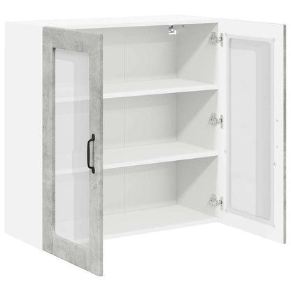 Keukenkast aan de muur Beton Grijs 80 x 31 x 80 cm Bewerkt hout