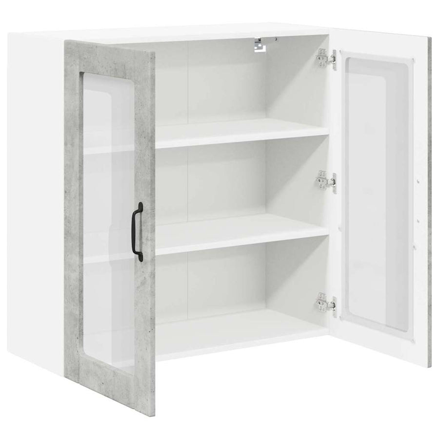 Keukenkast aan de muur Beton Grijs 80 x 31 x 80 cm Bewerkt hout