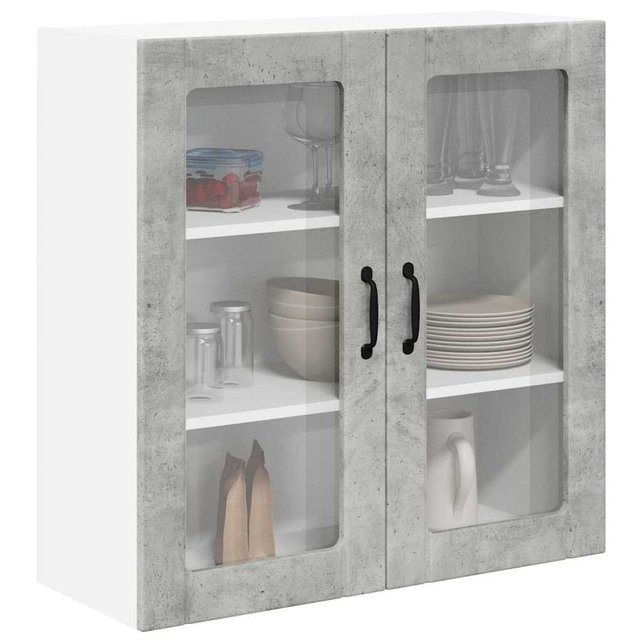 Keukenkast aan de muur Beton Grijs 80 x 31 x 80 cm Bewerkt hout