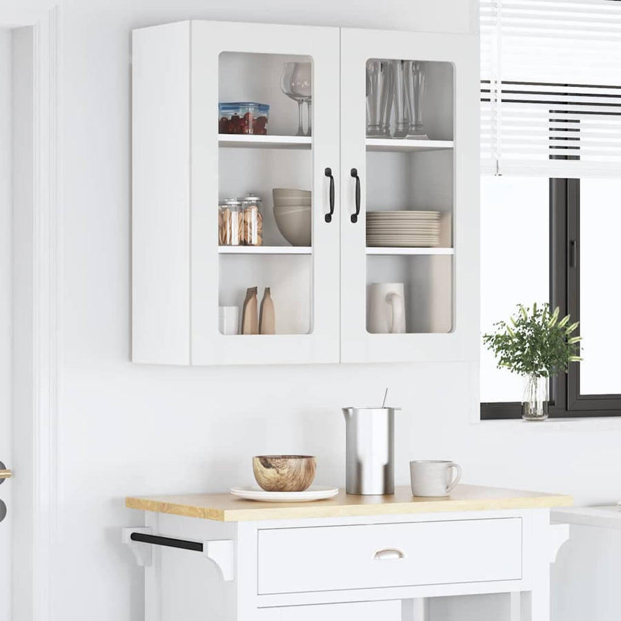 Keukenkast aan de muur met plank Hoogglans wit 80 x 31 x 80 cm