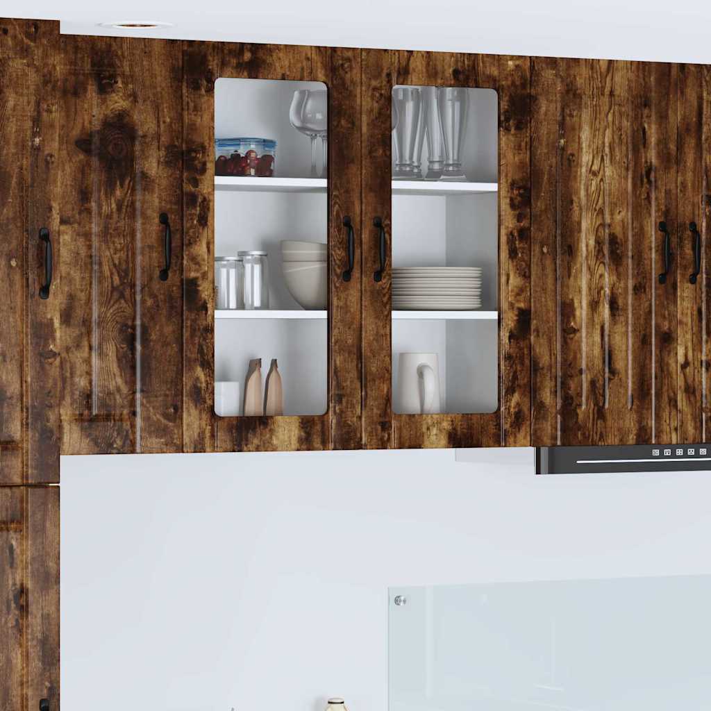 Keukenkast aan de muur met plank Gerookt eiken 80 x 31 x 80 cm