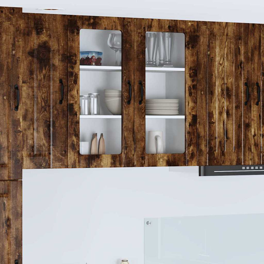 Keukenkast aan de muur met plank Gerookt eiken 80 x 31 x 80 cm