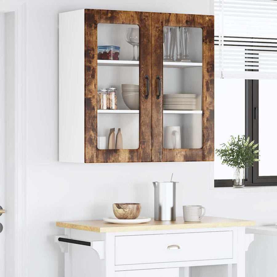 Keukenkast aan de muur met plank Gerookt eiken 80 x 31 x 80 cm