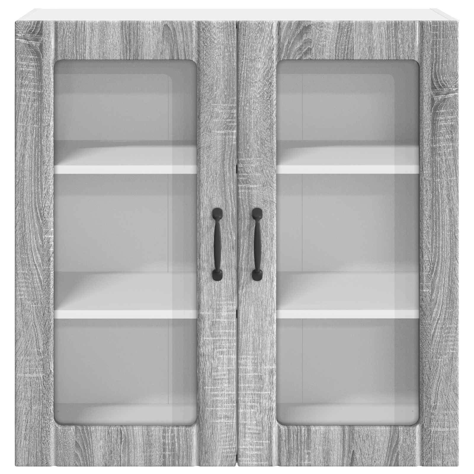 Keukenkast Bewerkt Hout Grijs Sonoma 80 x 31 x 80 cm 1x wandglas kast (2 deuren)