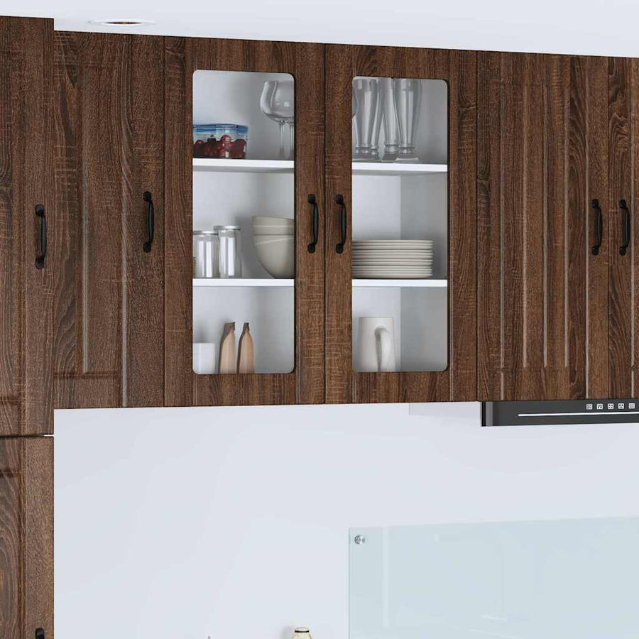 Keukenkast aan de muur Bruin Eiken 80 x 31 x 80 cm Bewerkt hout
