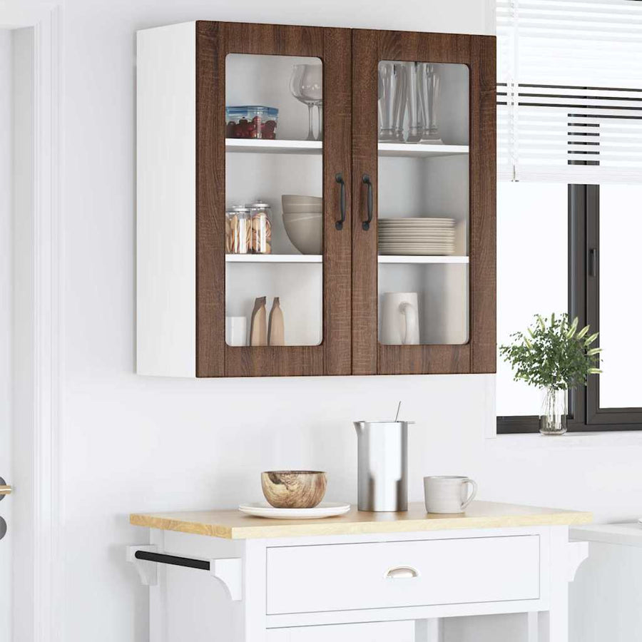 Keukenkast aan de muur Bruin Eiken 80 x 31 x 80 cm Bewerkt hout