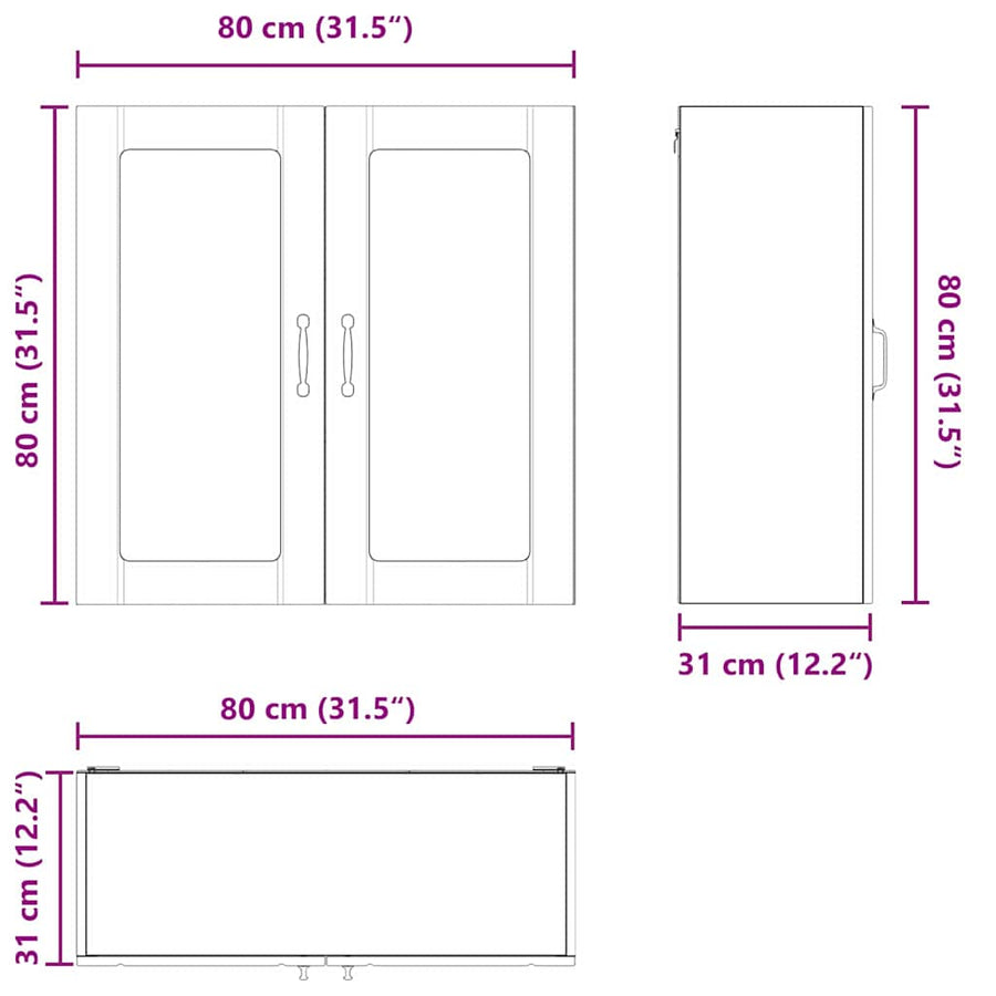 Keukenkast aan de muur met plank Artisan Eiken 80 x 31 x 80 cm