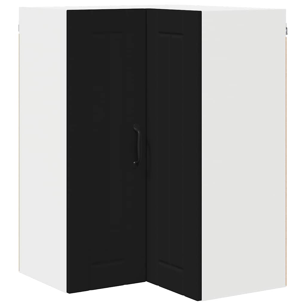 Keukenkast aan de muur Zwart 57 x 57 x 80 cm Bewerkt hout