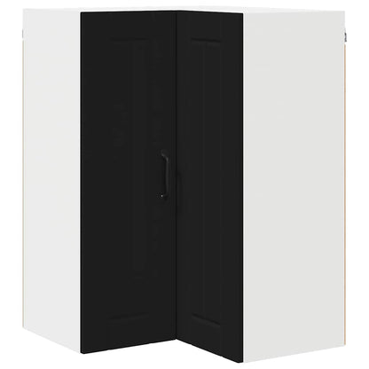 Keukenkast aan de muur Zwart 57 x 57 x 80 cm Bewerkt hout