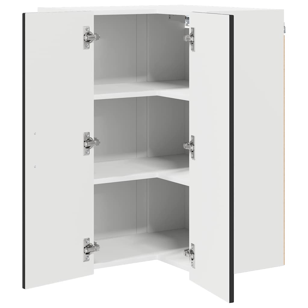 Keukenkast aan de muur Zwart 57 x 57 x 80 cm Bewerkt hout