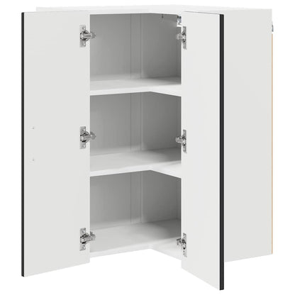 Keukenkast aan de muur Zwart 57 x 57 x 80 cm Bewerkt hout
