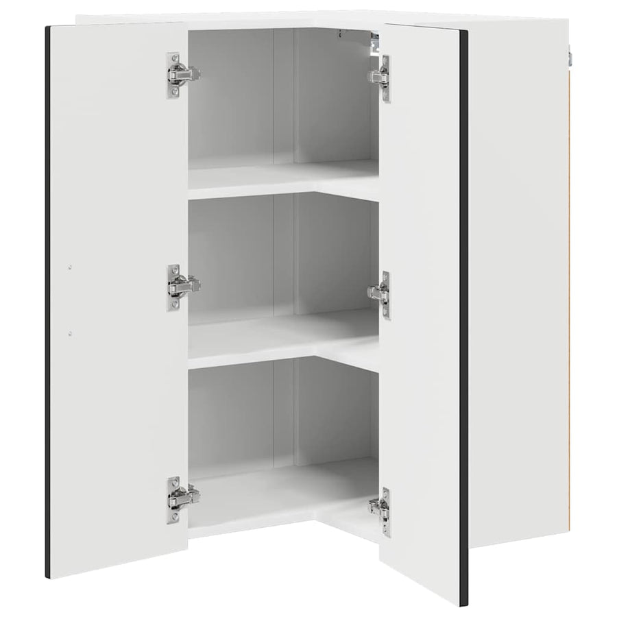 Keukenkast aan de muur Zwart 57 x 57 x 80 cm Bewerkt hout