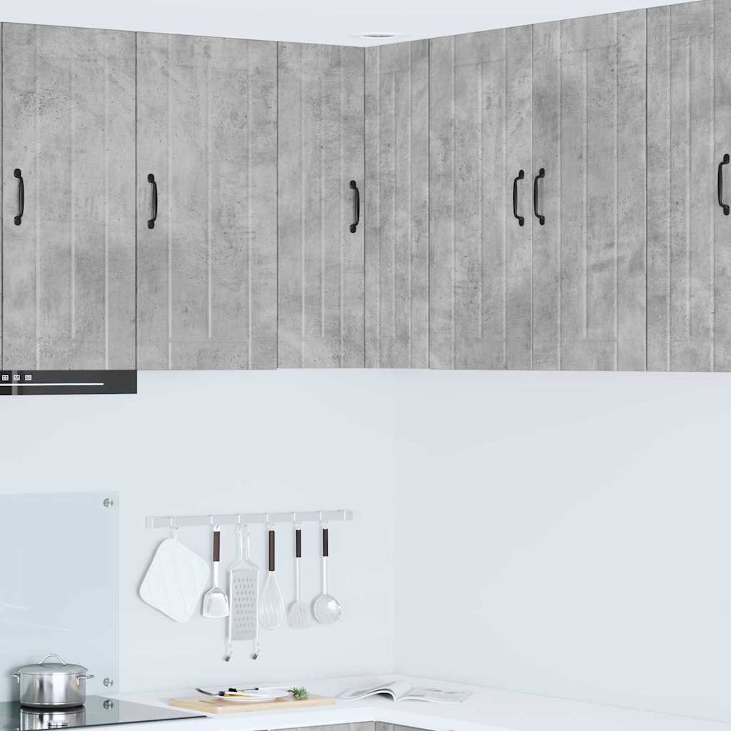 Keukenkast aan de muur Beton Grijs 57 x 57 x 80 cm Bewerkt hout