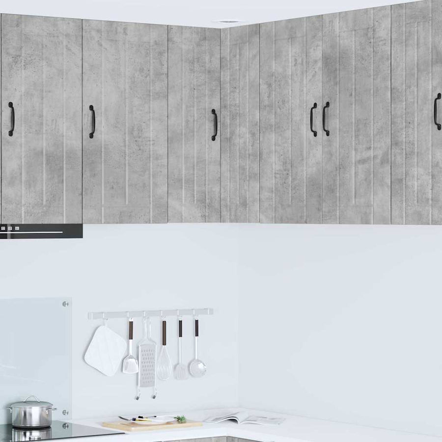 Keukenkast aan de muur Beton Grijs 57 x 57 x 80 cm Bewerkt hout