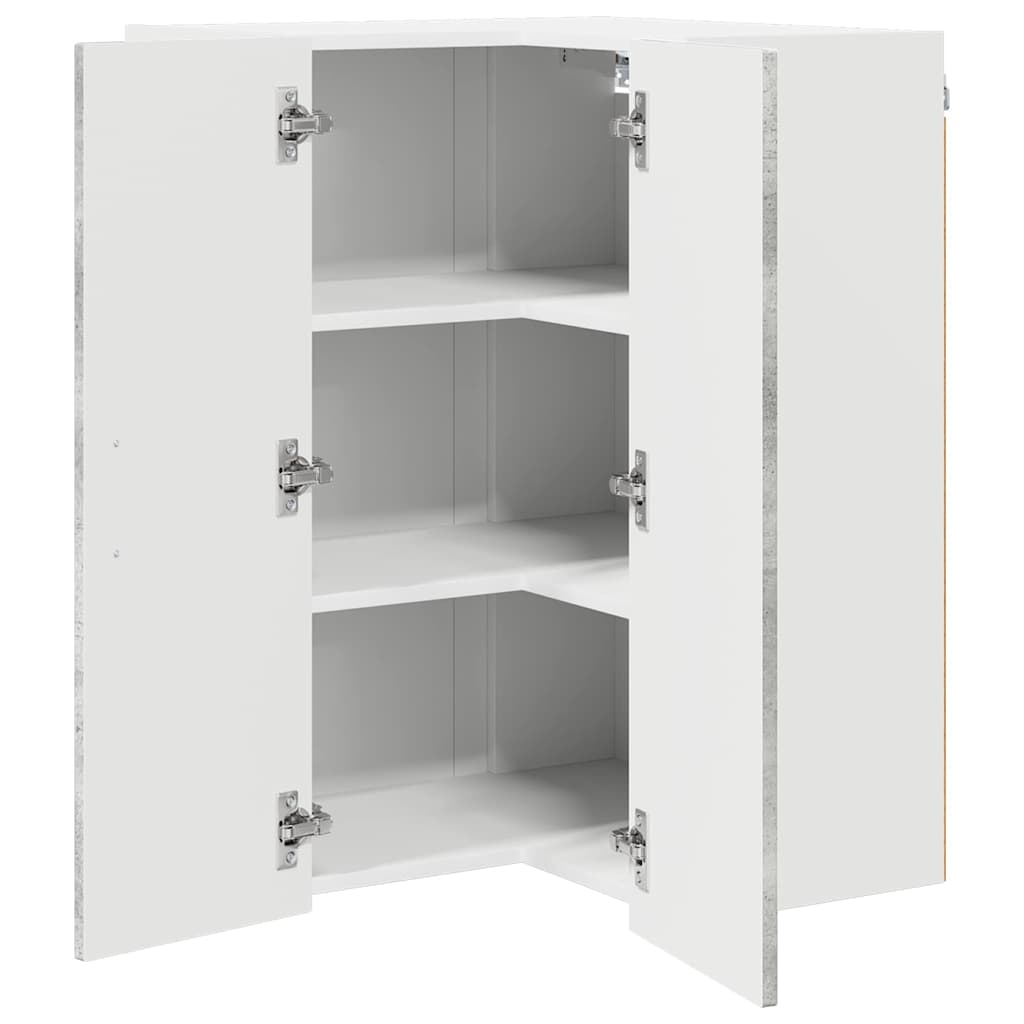 Keukenkast aan de muur Beton Grijs 57 x 57 x 80 cm Bewerkt hout