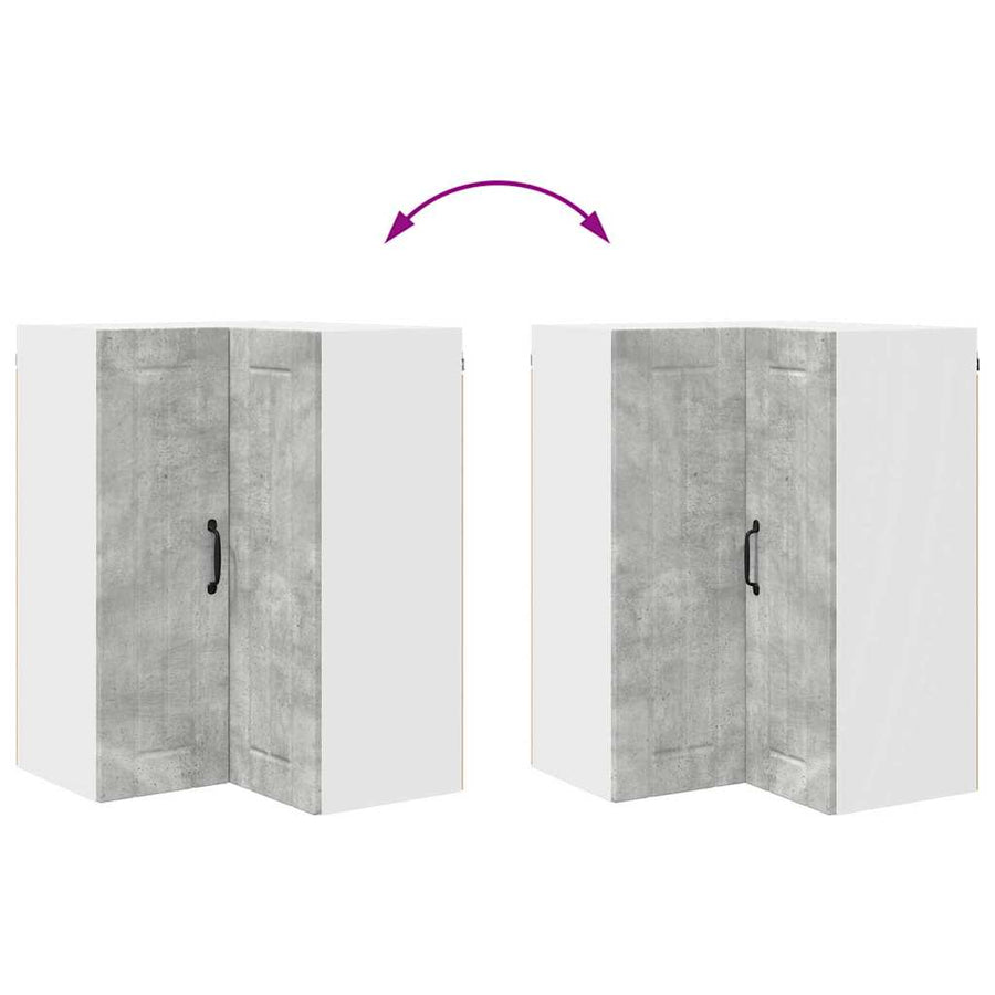 Keukenkast aan de muur Beton Grijs 57 x 57 x 80 cm Bewerkt hout