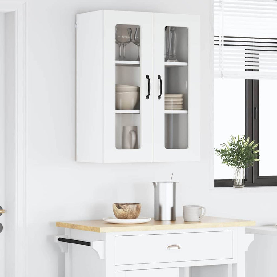 Keukenkast aan de muur Wit 60 x 31 x 80 cm Bewerkt hout