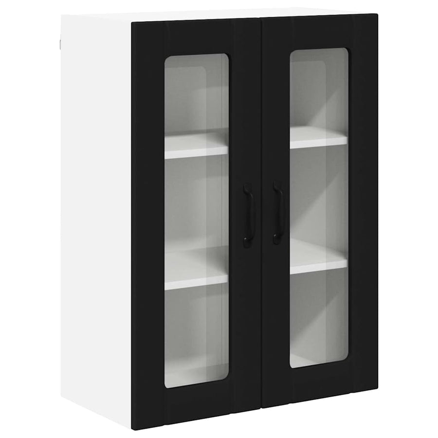 Keukenkast aan de muur Zwart 60 x 31 x 80 cm Bewerkt hout