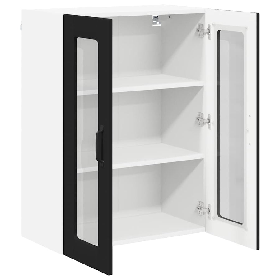 Keukenkast aan de muur Zwart 60 x 31 x 80 cm Bewerkt hout