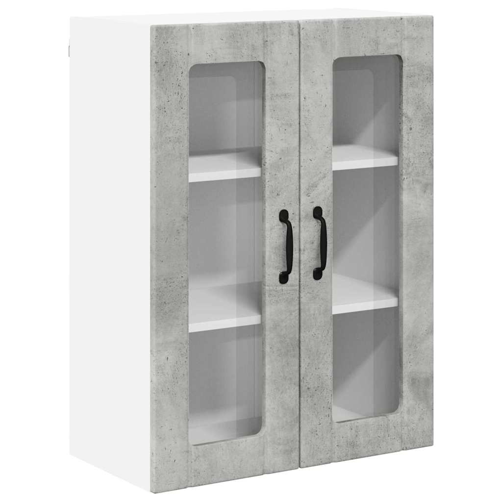 Keukenkast aan de muur Beton Grijs 60 x 31 x 80 cm Bewerkt hout