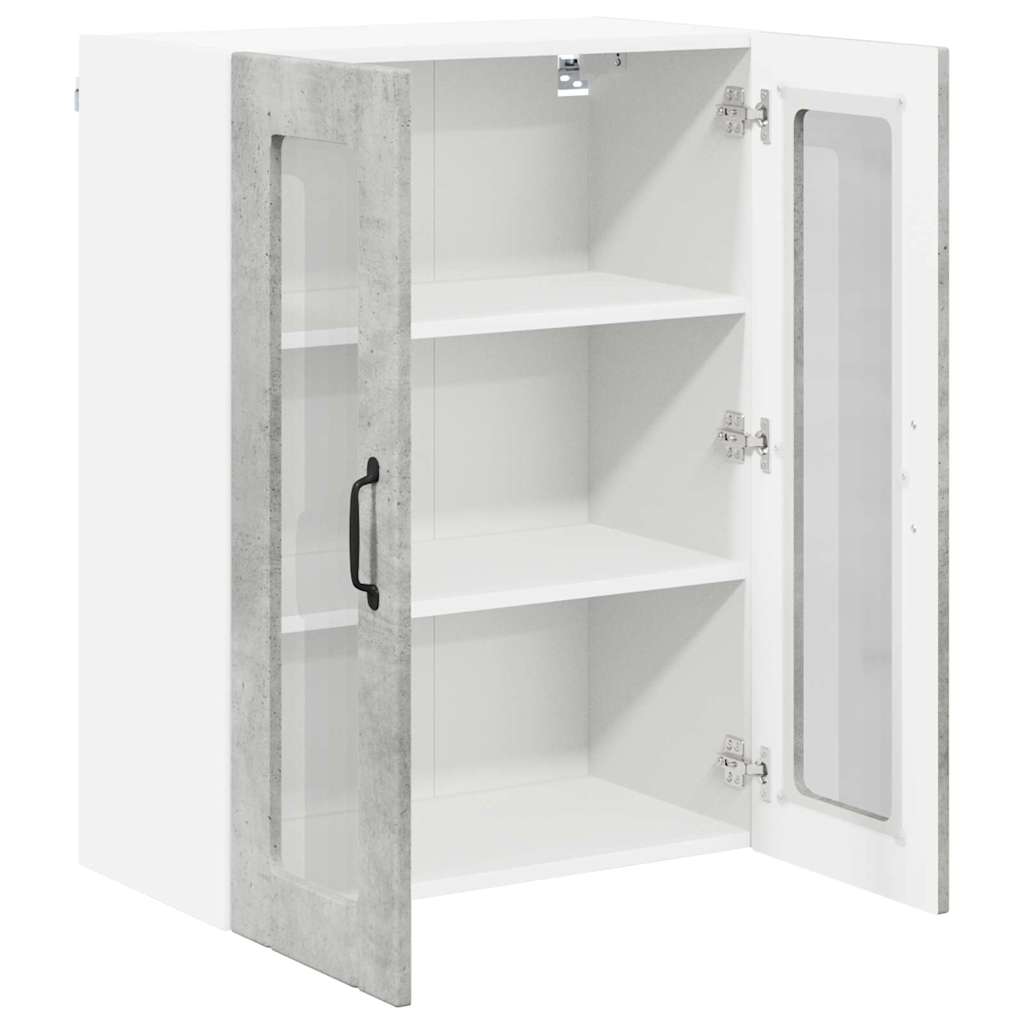Keukenkast aan de muur Beton Grijs 60 x 31 x 80 cm Bewerkt hout