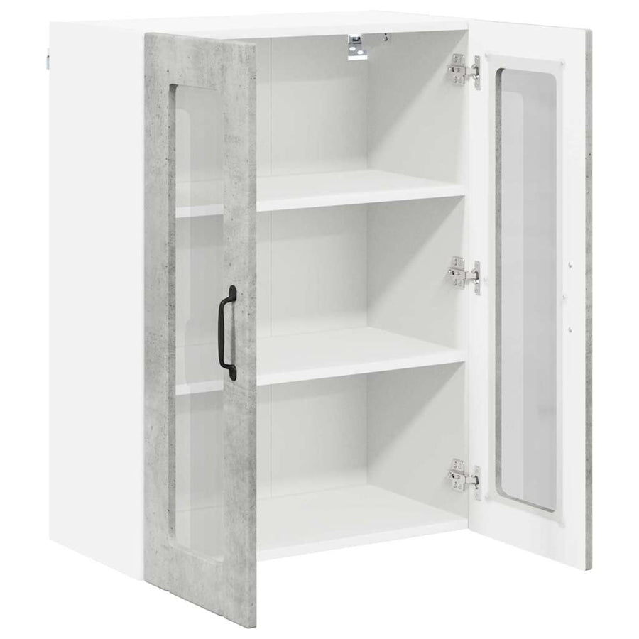 Keukenkast aan de muur Beton Grijs 60 x 31 x 80 cm Bewerkt hout