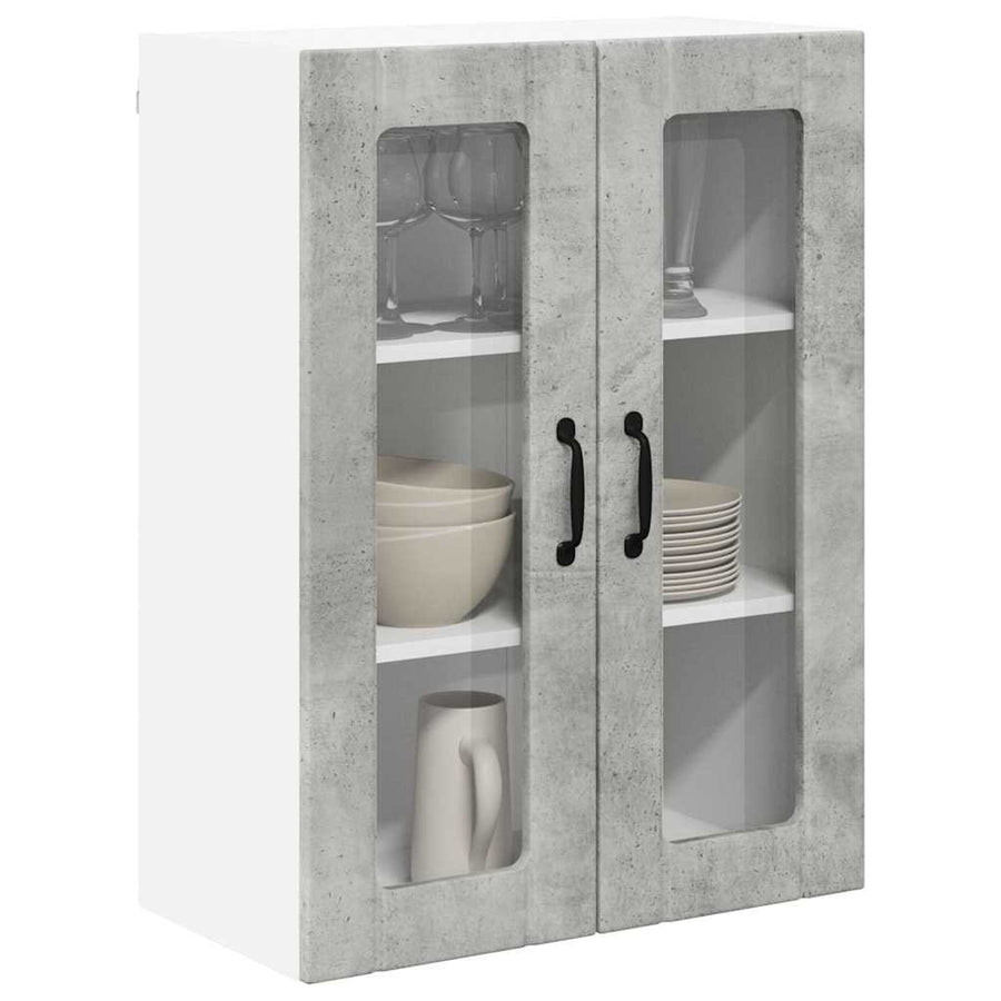 Keukenkast aan de muur Beton Grijs 60 x 31 x 80 cm Bewerkt hout