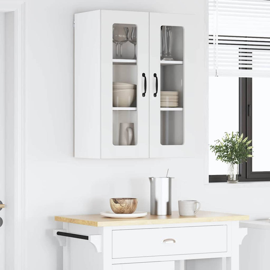 Keukenkast aan de muur met plank Hoogglans wit 60 x 31 x 80 cm