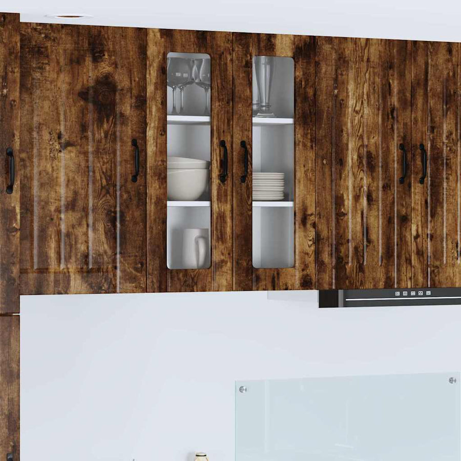 Keukenkast aan de muur met plank Gerookt eiken 60 x 31 x 80 cm