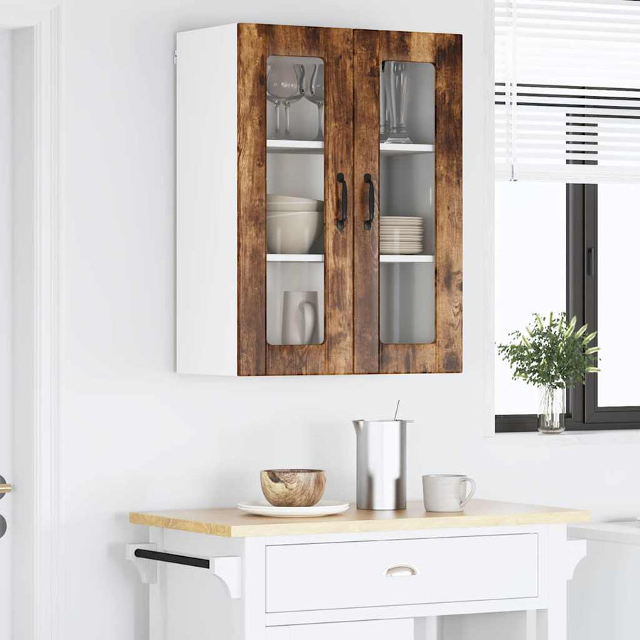 Keukenkast aan de muur met plank Gerookt eiken 60 x 31 x 80 cm