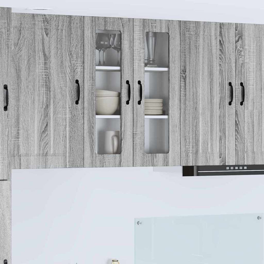 Keukenkast aan de muur met plank Grijs Sonoma 60 x 31 x 80 cm