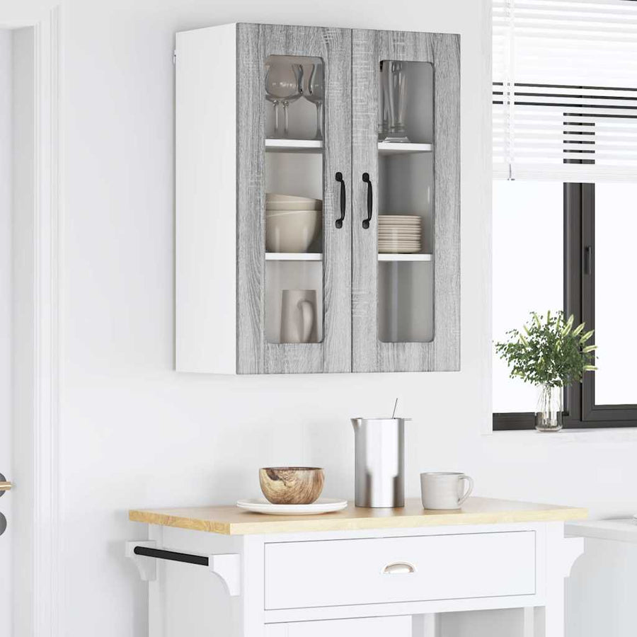 Keukenkast aan de muur met plank Grijs Sonoma 60 x 31 x 80 cm