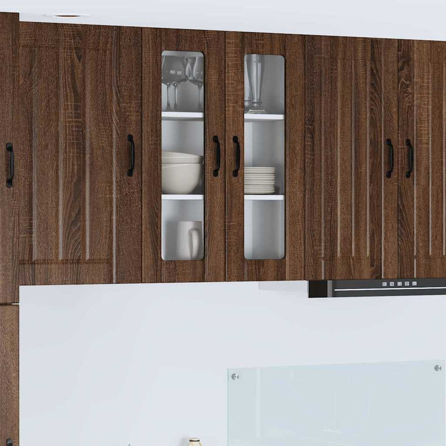 Keukenkast aan de muur Bruin Eiken 60 x 31 x 80 cm Bewerkt hout