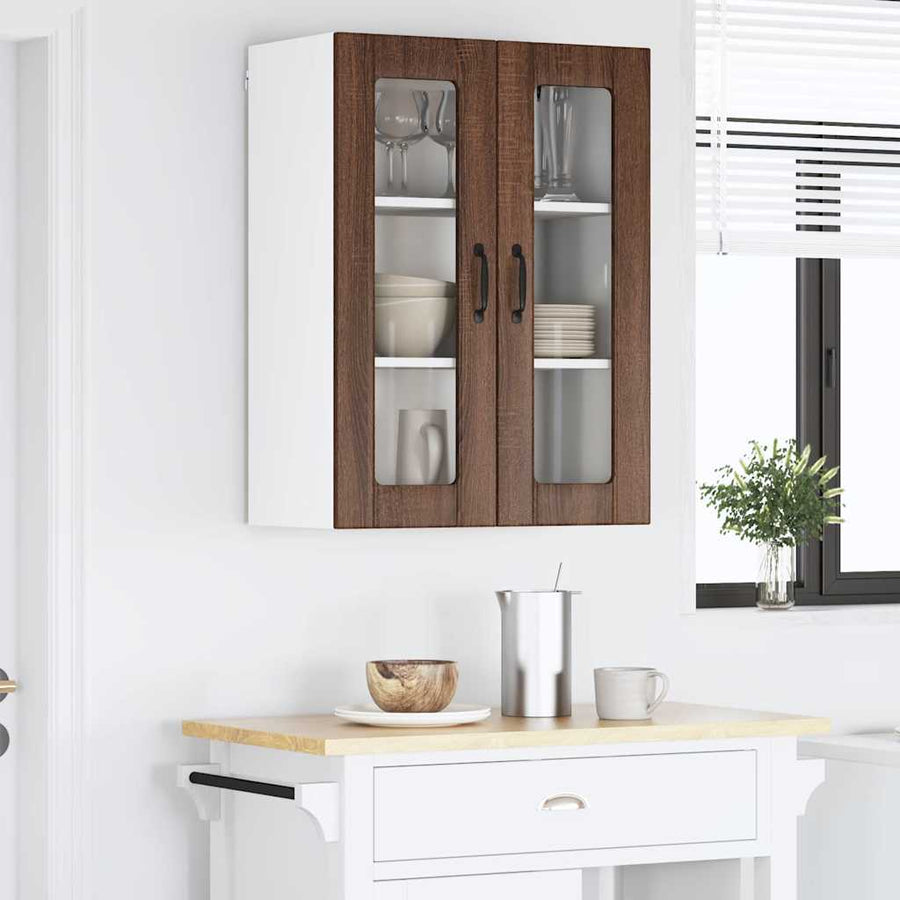 Keukenkast aan de muur Bruin Eiken 60 x 31 x 80 cm Bewerkt hout