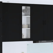 Keukenkast 40x31x100 cm zwart bewerkt hout
