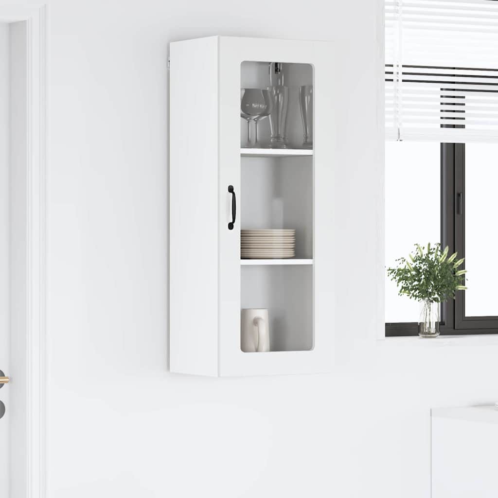 Keukenkast aan de muur met plank Hoogglans wit 40 x 31 x 100 cm