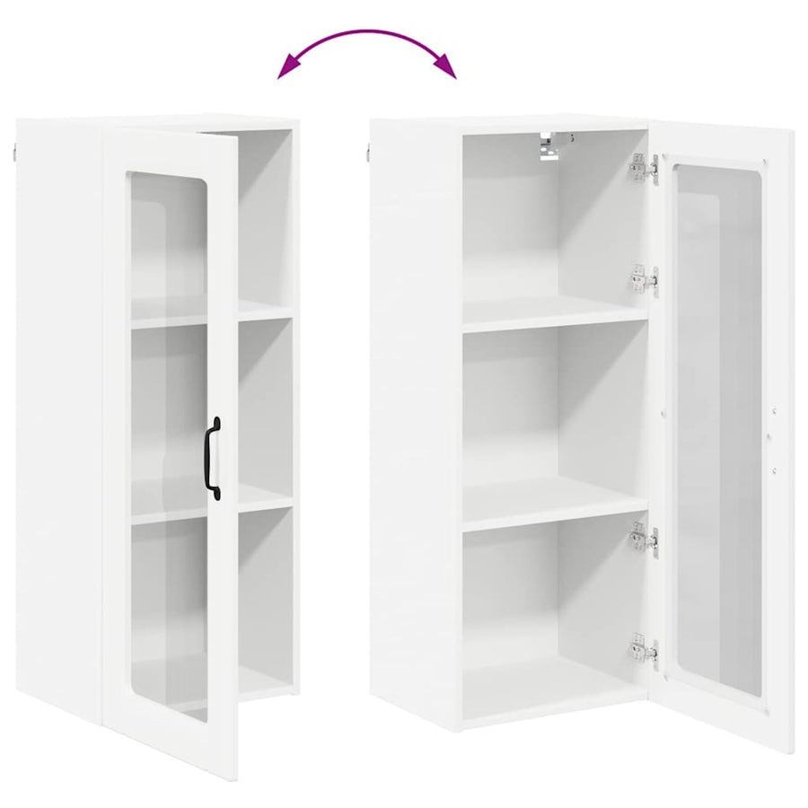 Keukenkast aan de muur met plank Hoogglans wit 40 x 31 x 100 cm