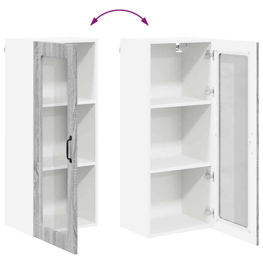 Keukenkast aan de muur met plank Grijs Sonoma 40 x 31 x 100 cm