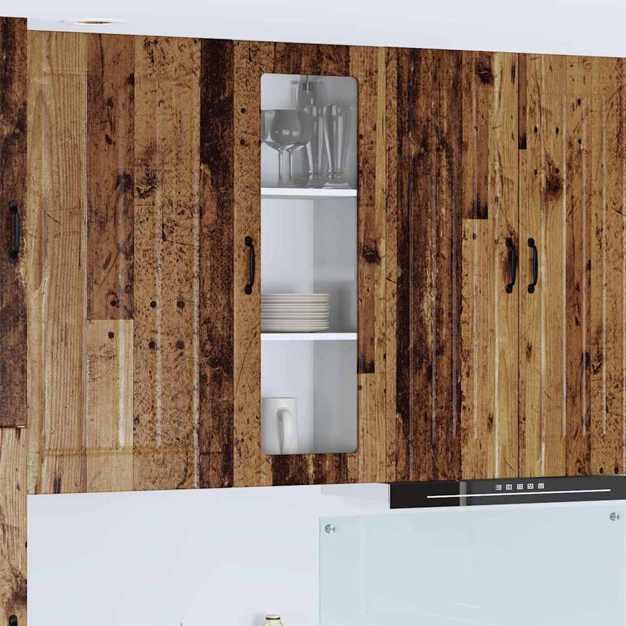 Keukenkast aan de muur Oud Hout 40 x 31 x 100 cm Bewerkt hout