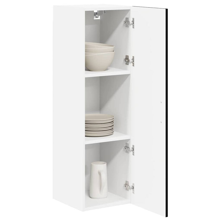 Keukenkast aan de muur Zwart 30 x 31 x 100 cm Bewerkt hout