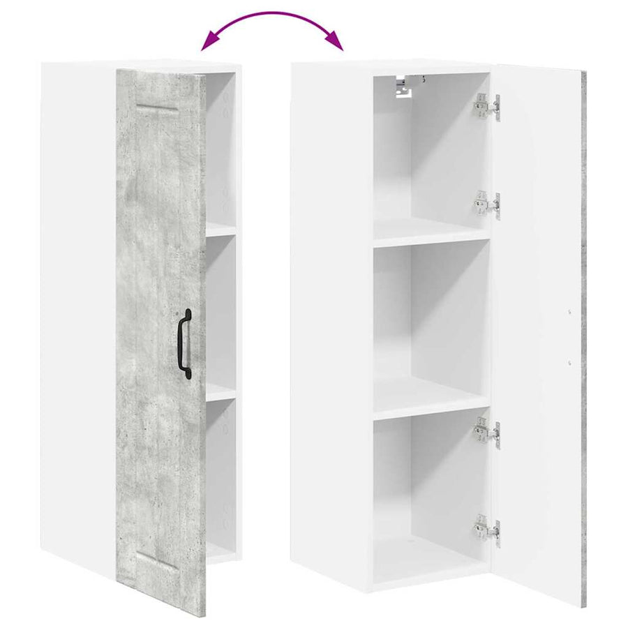 Keukenkast aan de muur met plank Beton Grijs 30 x 31 x 100 cm