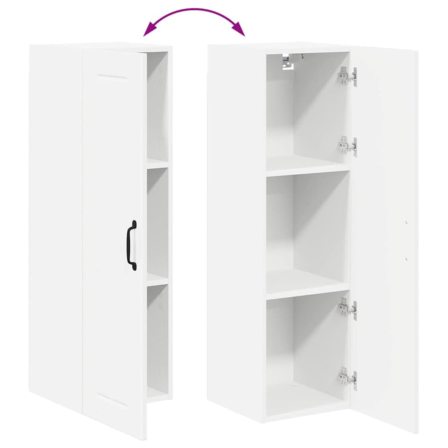 Keukenkast aan de muur met plank Hoogglans wit 30 x 31 x 100 cm