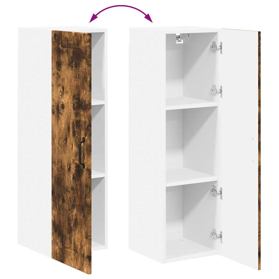 Keukenkast aan de muur met plank Gerookt eiken 30 x 31 x 100 cm