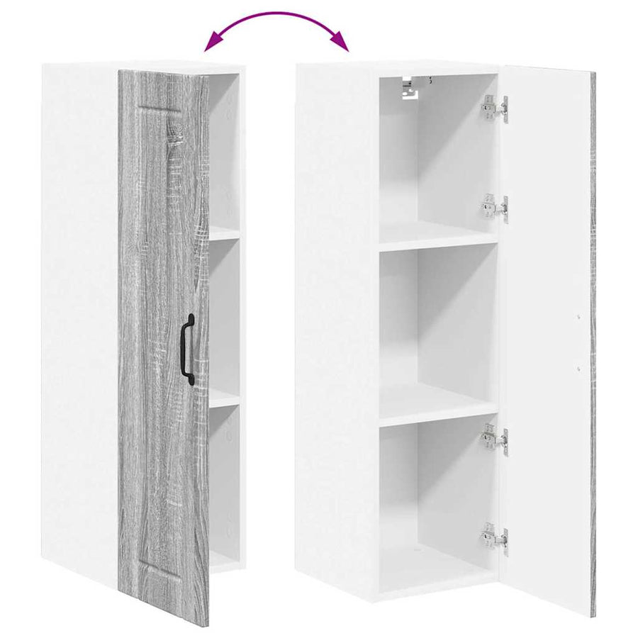 Keukenkast aan de muur met plank Grijs Sonoma 30 x 31 x 100 cm