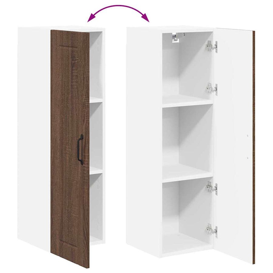 Keukenkast aan de muur met plank Bruin Eiken 30 x 31 x 100 cm