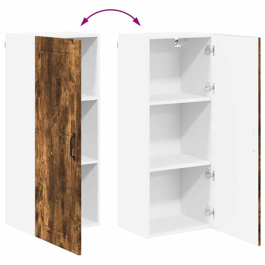 Keukenkast aan de muur met plank Gerookt eiken 40 x 31 x 100 cm