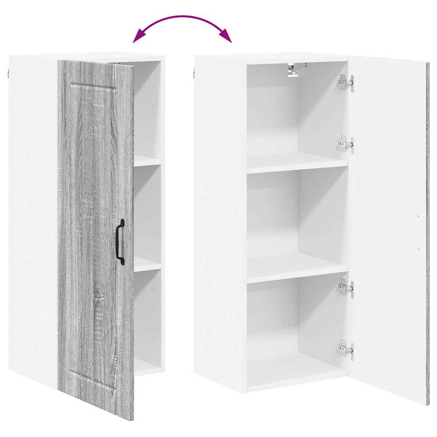 Keukenkast aan de muur met plank Grijs Sonoma 40 x 31 x 100 cm